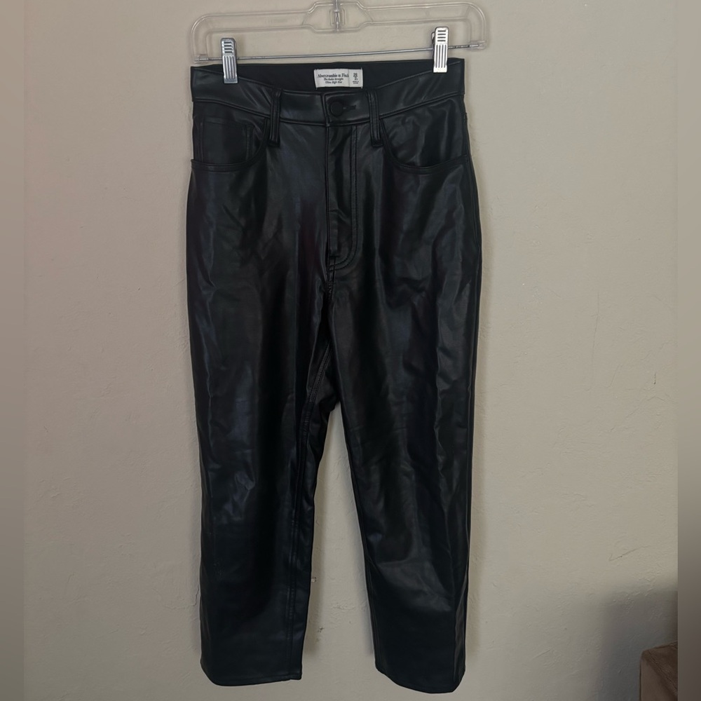 A&F VEGAN LEATHER PANTS